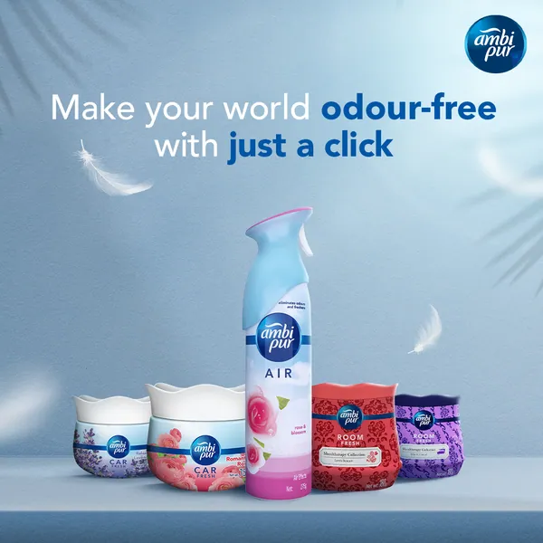 Banner: 'Make your world odour-free with just a click.'