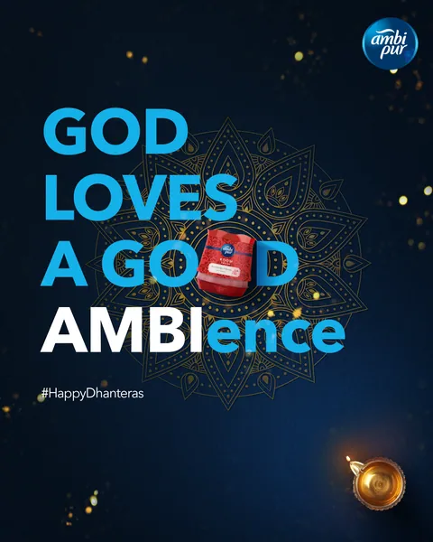 Dhanteras: 'God loves a good AMBIence', with a diya.