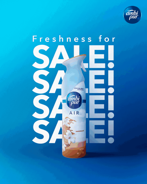 Motion: 'Freshness for SALE!' The word repeats down the frame.
