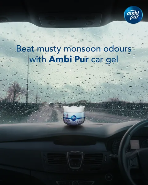 Monsoon: 'Beat musty monsoon odours with Ambi Pur car gel.'