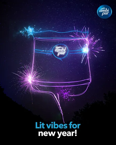 'Lit vibes for new year!' The gel traced in neon light.
