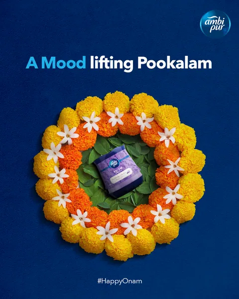 Onam: 'A mood lifting Pookalam' made of fresh flowers around the gel.