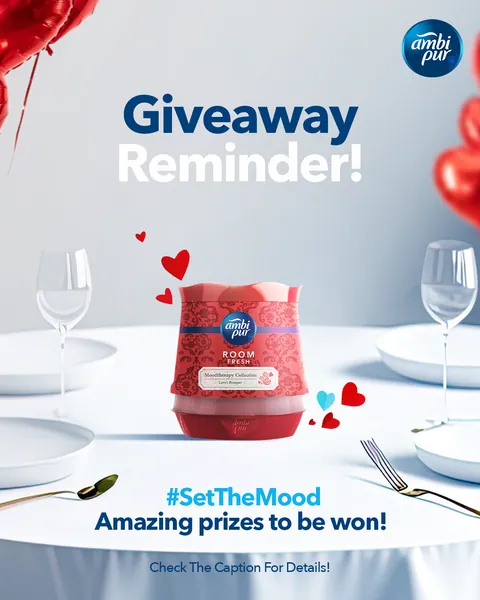 'Giveaway reminder!' A dinner for two is up for grabs.