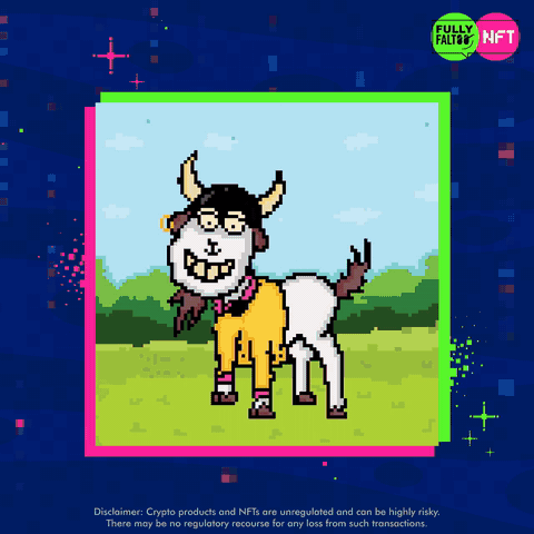 Motion: the pixel goat strolls through an animal-lover post.
